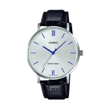 Casio General MTP-VT01L-7B1 Black Leather Band Men Watch